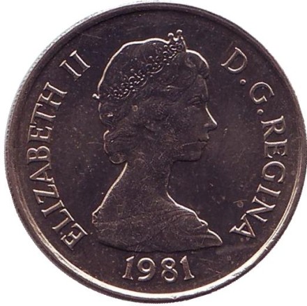 Монета 1/4 кроны, 1981 год, Тёркс и Кайкос. Лангуст.