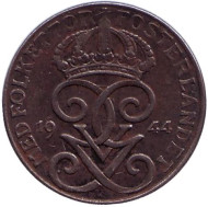 Монета 1 эре. 1944 год, Швеция. Монета 1 эре. 1944 год, Швеция.