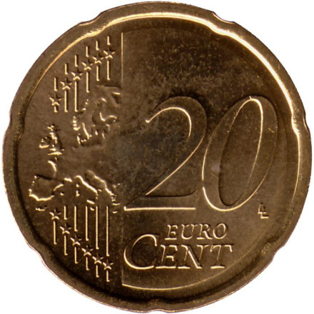 Монета 20 центов. 2007 год, Нидерланды. Монета 20 центов. 2007 год, Нидерланды.