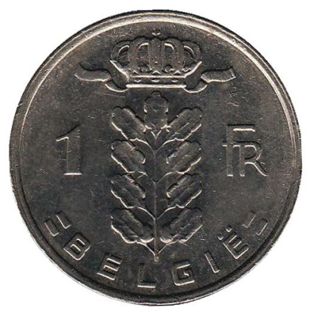 Монета 1 франк. 1980 год, Бельгия. (Belgie)