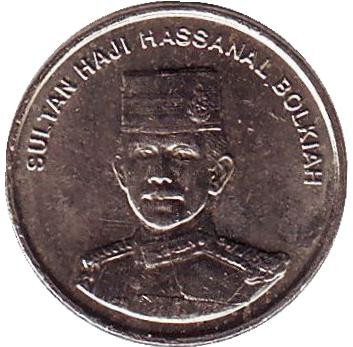 Монета 5 сенов. 2010 год, Бруней. Султан Хассанал Болкиах.