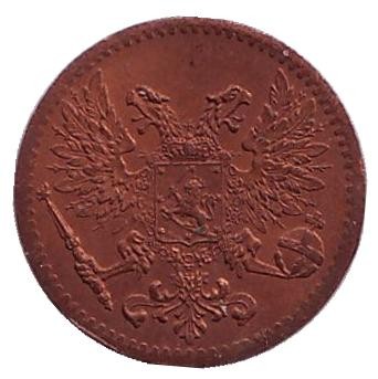 Монета 1 пенни. 1917 год, Финляндия в составе Российской Империи. Монета 1 пенни. 1917 год, Финляндия в составе Российской Империи.