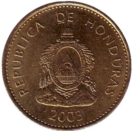 Монета 5 сентаво. 2003 год, Гондурас. Монета 5 сентаво. 2003 год, Гондурас.