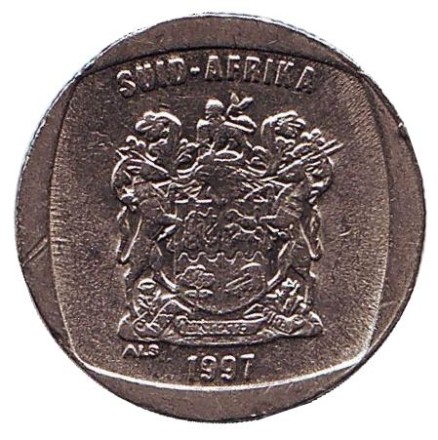 Монета 1 ранд. 1997 год, ЮАР. Газель.