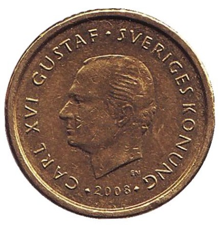Монета 10 крон. 2008 год, Швеция.