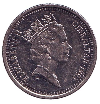 Монета 10 пенсов. 1993 год, Гибралтар. Гибралтар - европейский порт. Монета 10 пенсов. 1993 год, Гибралтар. Гибралтар - европейский порт.