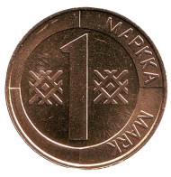 Монета 1 марка. 2000 год, Финляндия. UNC. Монета 1 марка. 2000 год, Финляндия. UNC.