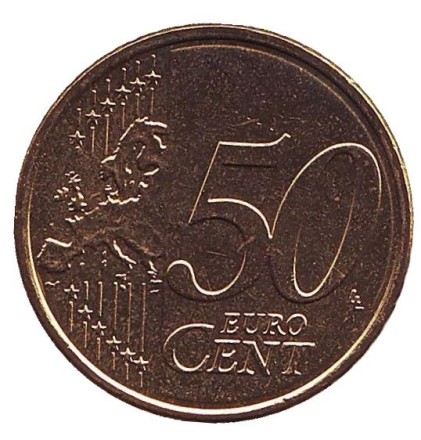 Монета 50 центов. 2013 год, Кипр. Монета 50 центов. 2013 год, Кипр.