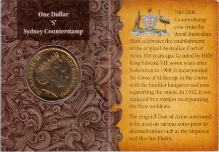 Монета 1 доллар. 2008 год, Австралия. 100 лет первому гербу. (S).