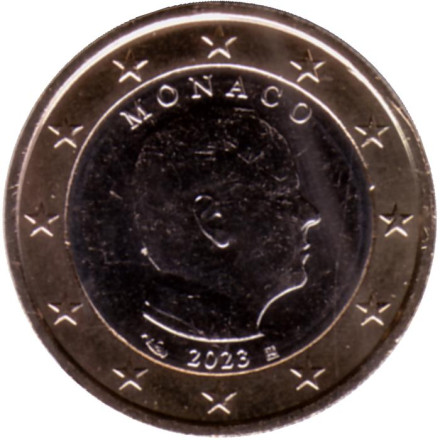 Монета 1 евро. 2023 год, Монако.