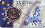 Монета 2 евро. 2019 год, Бельгия. (Надпись: Belgie) 25 лет Европейскому валютному институту (EMI). Монета 2 евро. 2019 год, Бельгия. (Надпись: Belgie) 25 лет Европейскому валютному институту (EMI).