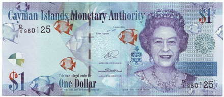 Банкнота 1 доллар. 2014 год, Каймановы острова.