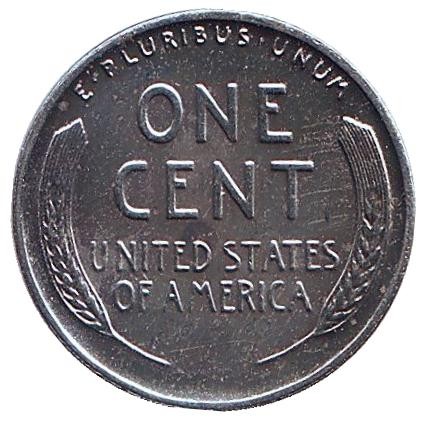 Монета 1 цент. 1943 год (D), США. XF. Линкольн.