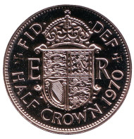 Монета 1/2 кроны. 1970 год, Великобритания. Монета 1/2 кроны. 1970 год, Великобритания.