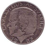 Монета 1 крона. 1982 год, Швеция. Монета 1 крона. 1982 год, Швеция.