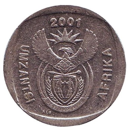 Монета 2 ранда. 2001 год, ЮАР. Антилопа. Монета 2 ранда. 2001 год, ЮАР. Антилопа.