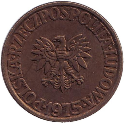Монета 5 злотых. 1975 год, Польша.