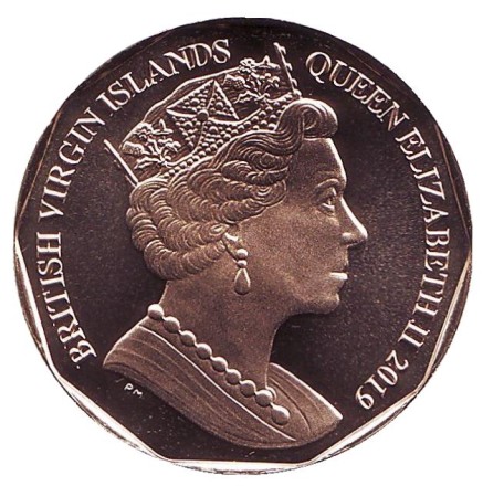 Монета 1 доллар. 2019 год, Британские Виргинские острова. Андский фламинго.