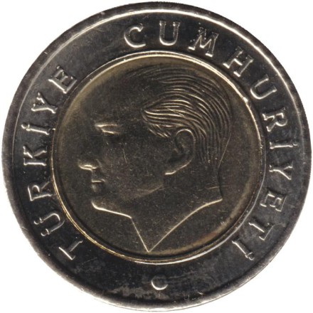 Монета 50 курушей. 2023 год, Турция.