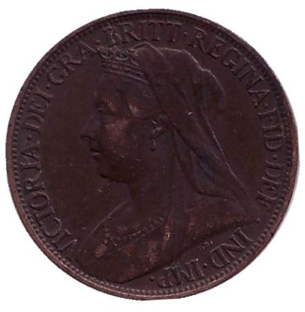 Монета 1 фартинг. 1899 год, Великобритания.
