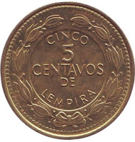 Монета 5 сентаво. 2006 год, Гондурас. Монета 5 сентаво. 2006 год, Гондурас.