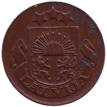 Монета 1 сантим. 1935 год, Латвия.