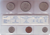 Годовой набор монет (6 штук). 1977 год, Швеция. Годовой набор монет (6 штук). 1977 год, Швеция.