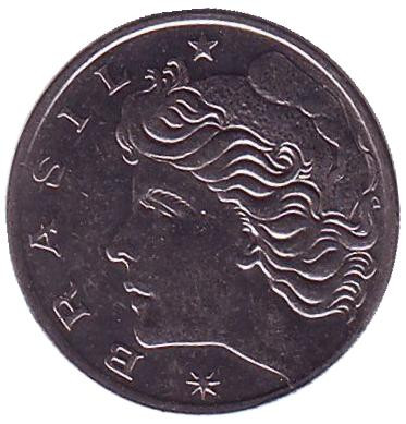 Монета 1 сентаво. 1969 год, Бразилия.