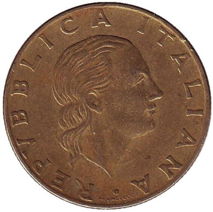 Монета 200 лир. 1983 год, Италия. Монета 200 лир. 1983 год, Италия.