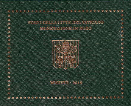 Годовой набор монет евро Ватикана в буклете. 2018 год, Ватикан. 