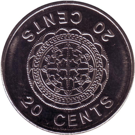 Монета 20 центов. 2005 год, Соломоновы острова. Кулон острова Малаита.