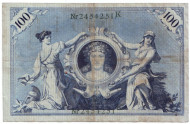 Рейхсбанкнота 100 марок. 1908 год, Германская империя. Рейхсбанкнота 100 марок. 1908 год, Германская империя.