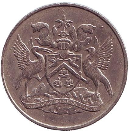 Монета 25 центов. 1971 год, Тринидад и Тобаго. Монета 25 центов. 1971 год, Тринидад и Тобаго.