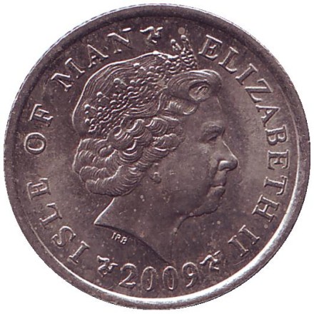 Монета 10 пенсов. 2009 год, Остров Мэн. Маяк острова Чикен-Рок.