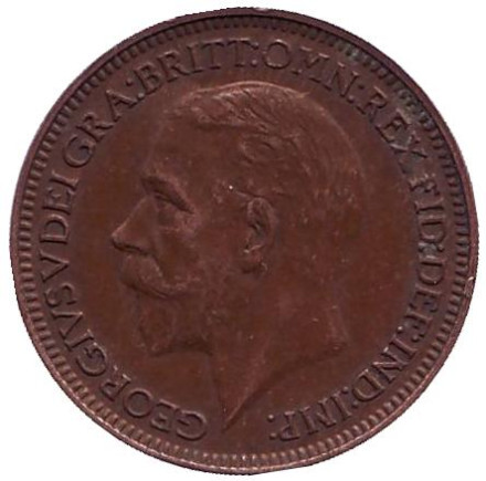 Монета 1 фартинг. 1934 год, Великобритания. Монета 1 фартинг. 1934 год, Великобритания.