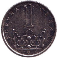 Монета 1 крона. 2006 год, Чехия. Монета 1 крона. 2006 год, Чехия.