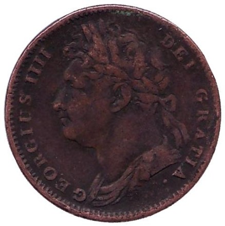 Монета 1 фартинг. 1825 год, Великобритания. Монета 1 фартинг. 1825 год, Великобритания.