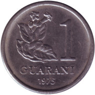 Монета 1 гуарани. 1975 год, Парагвай. Монета 1 гуарани. 1975 год, Парагвай.