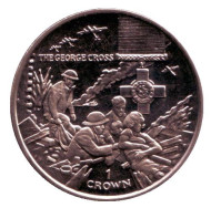 Монета 1 крона. 2004 год, Остров Мэн. Георгиевский крест. Монета 1 крона. 2004 год, Остров Мэн. Георгиевский крест.