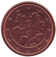Монета 1 цент. 2003 год (G), Германия. Монета 1 цент. 2003 год (G), Германия.