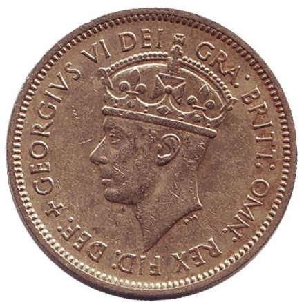 Монета 1 шиллинг. 1952 год, Британская Западная Африка. (H).