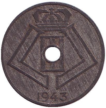 Монета 5 сантимов. 1943 год, Бельгия. Монета 5 сантимов. 1943 год, Бельгия.