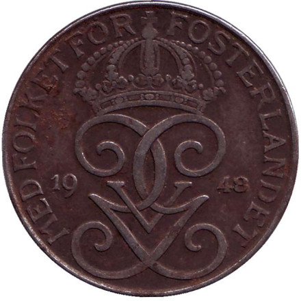 Монета 5 эре. 1948 год, Швеция.