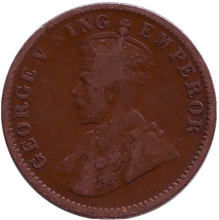Монета 1/4 анны. 1914 год, Индия Британская.