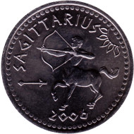 Монета 10 шиллингов. 2006 год, Сомалиленд. Серия "Знаки зодиака". Стрелец. Монета 10 шиллингов. 2006 год, Сомалиленд. Серия "Знаки зодиака". Стрелец.