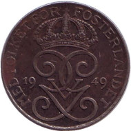 Монета 1 эре. 1949 год, Швеция. Монета 1 эре. 1949 год, Швеция.