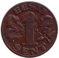 Монета 1 сент. 1929 год, Эстония. Монета 1 сент. 1929 год, Эстония.
