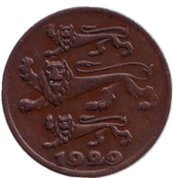 Монета 1 сент. 1929 год, Эстония. Монета 1 сент. 1929 год, Эстония.