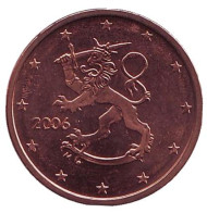 Монета 2 цента, 2006 год, Финляндия. Монета 2 цента, 2006 год, Финляндия.