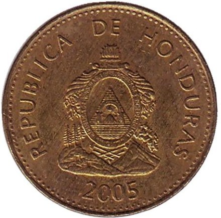 Монета 5 сентаво. 2005 год, Гондурас.